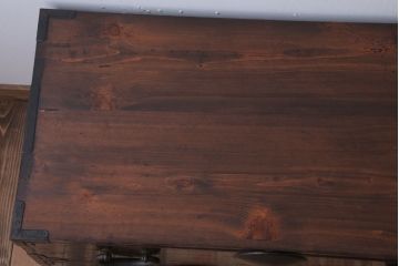 アンティーク家具　和製アンティーク　シンプルな丸金具の時代箪笥ローボード(3)