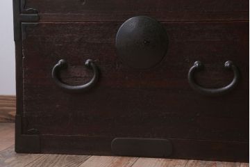 アンティーク家具　和製アンティーク　シンプルな丸金具の時代箪笥ローボード(3)