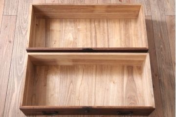 アンティーク家具　古民具・骨董　明治〜大正　総桐材!金具が立派な時代箪笥ローボード(衣装箪笥、桐箪笥、桐たんす)(1)