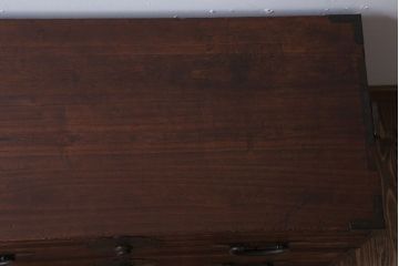 アンティーク家具　古民具・骨董　明治〜大正　総桐材!金具が立派な時代箪笥ローボード(衣装箪笥、桐箪笥、桐たんす)(1)