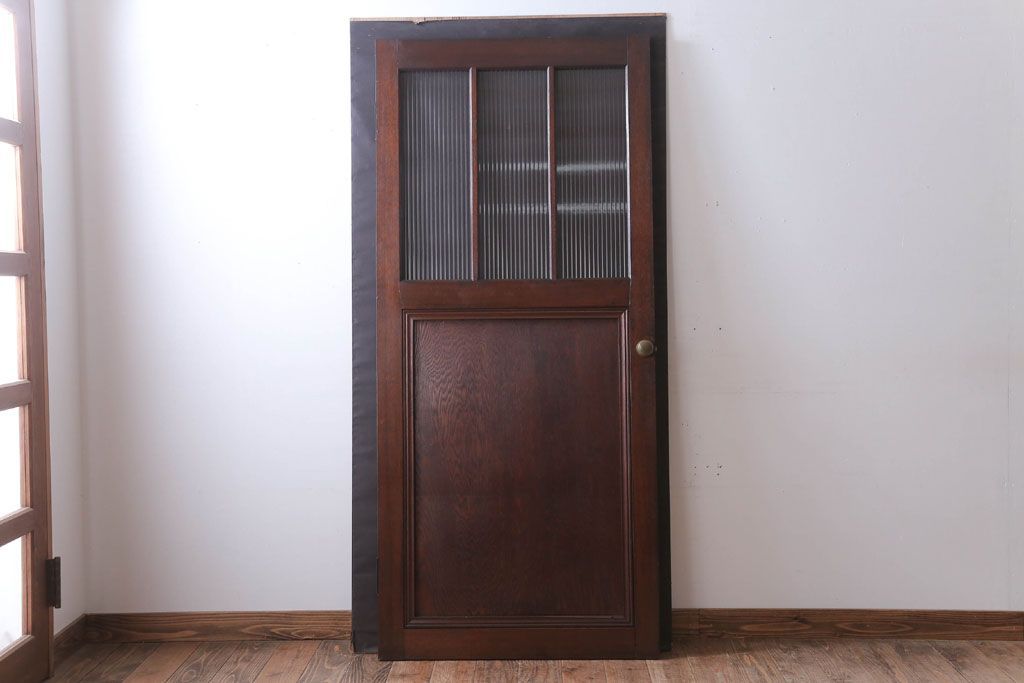 和製アンティーク　モールガラス入り!上質なドア