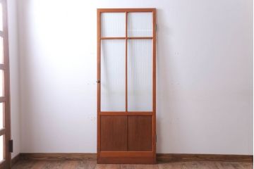 昭和レトロ　モールガラス入り!古い木のドア(1)