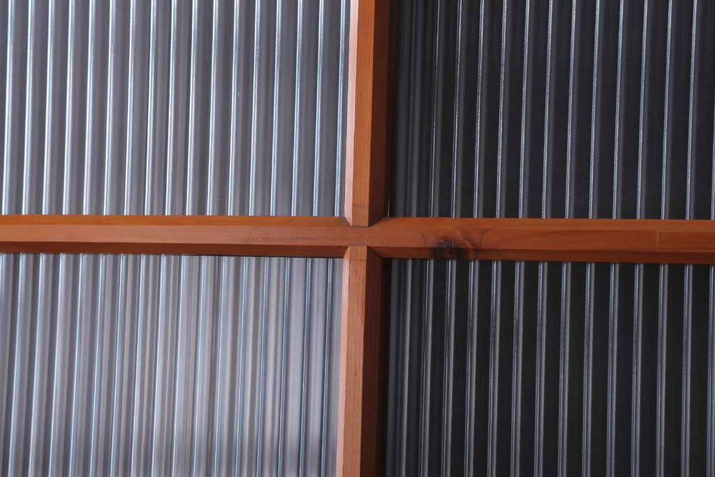 昭和レトロ　モールガラス入り!古い木のドア(1)