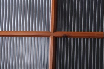 昭和レトロ　モールガラス入り!古い木のドア(1)