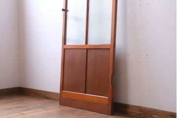 昭和レトロ　モールガラス入り!古い木のドア(1)