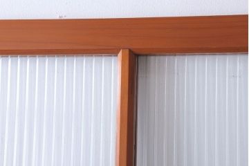 昭和レトロ　モールガラス入り!古い木のドア(1)