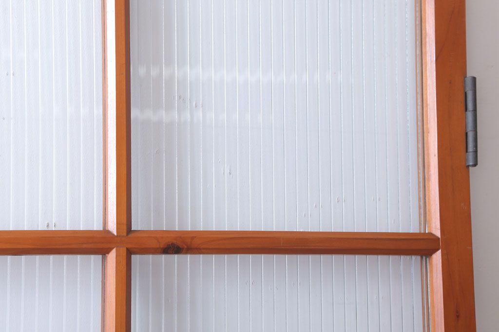 昭和レトロ　モールガラス入り!古い木のドア(1)