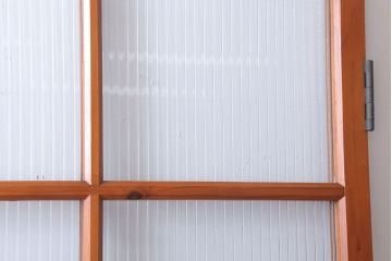 昭和レトロ　モールガラス入り!古い木のドア(1)