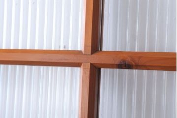 昭和レトロ　モールガラス入り!古い木のドア(1)