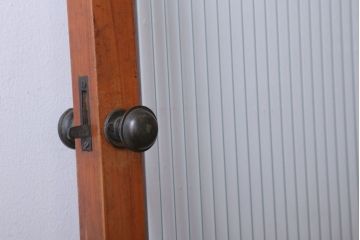 昭和レトロ　モールガラス入り!古い木のドア(1)