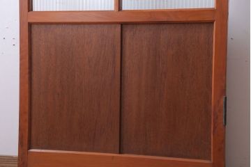 昭和レトロ　モールガラス入り!古い木のドア(1)