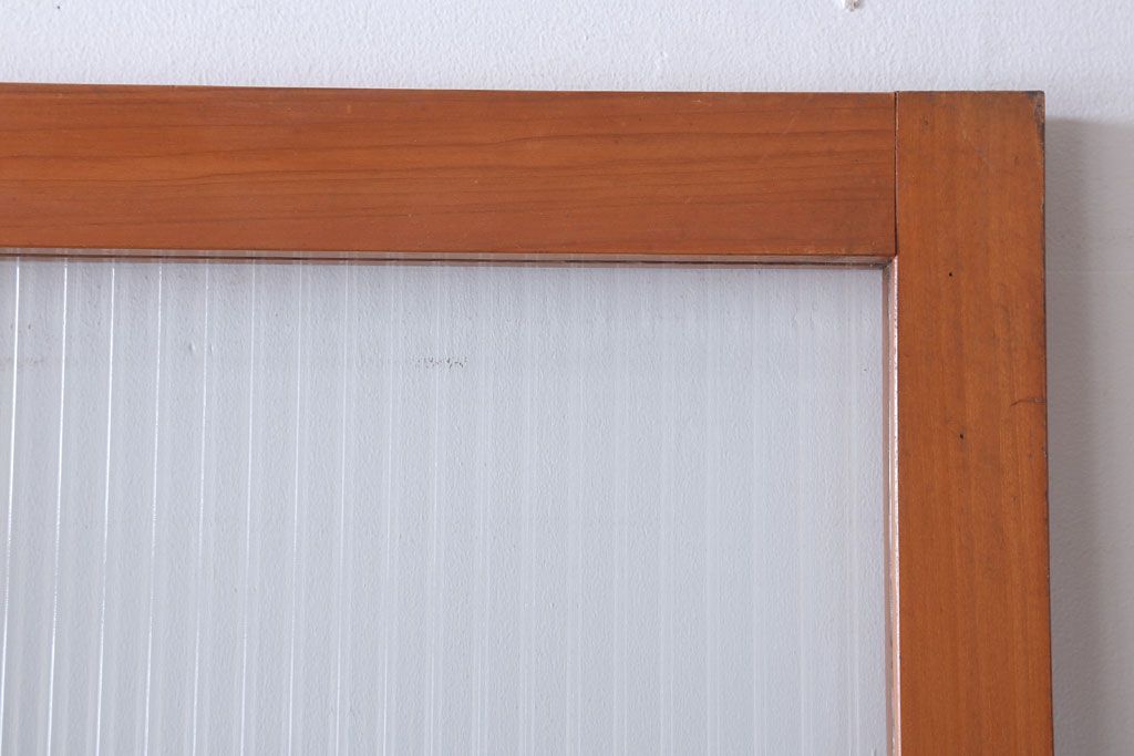 昭和レトロ　モールガラス入り!古い木のドア(1)