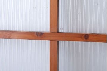 昭和レトロ　モールガラス入り!古い木のドア(1)