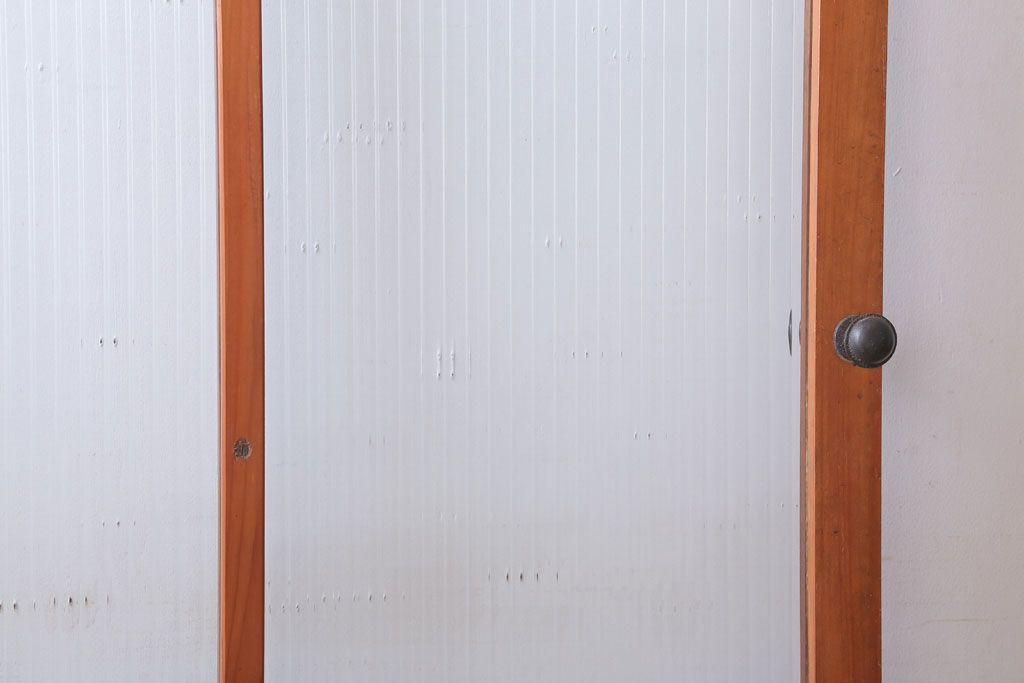 昭和レトロ　モールガラス入り!古い木のドア(1)