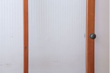 昭和レトロ　モールガラス入り!古い木のドア(1)