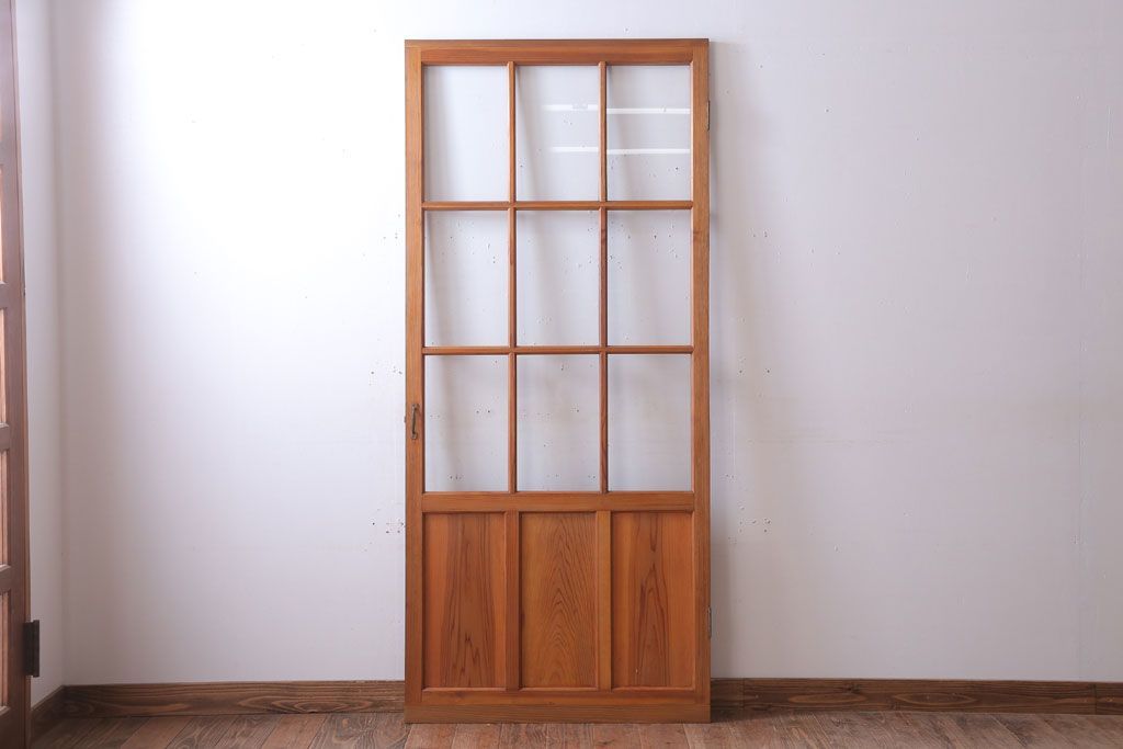  昭和レトロ　クリアガラス入り!古い木のドア