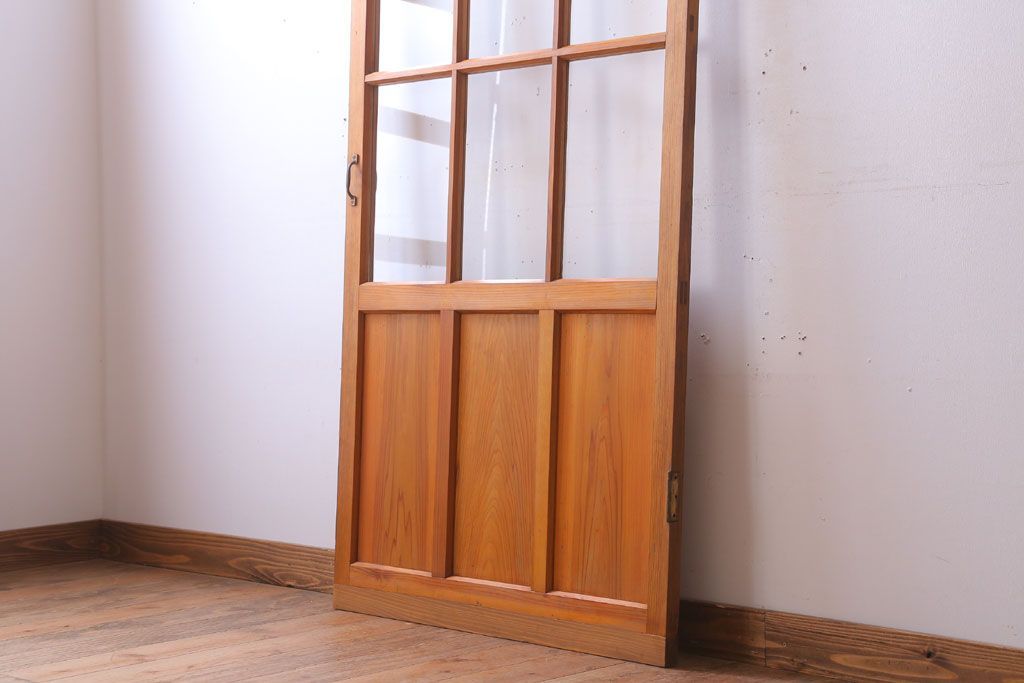  昭和レトロ　クリアガラス入り!古い木のドア