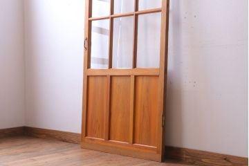  昭和レトロ　クリアガラス入り!古い木のドア