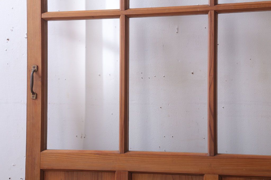  昭和レトロ　クリアガラス入り!古い木のドア
