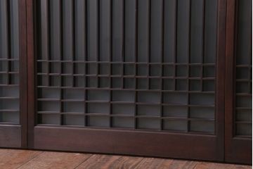 アンティーク　すりガラス入り!書院ガラス戸4枚セット(窓)