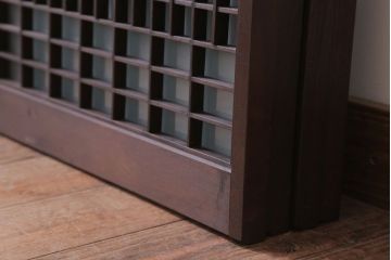 アンティーク　すりガラス入り!書院ガラス戸4枚セット(窓)