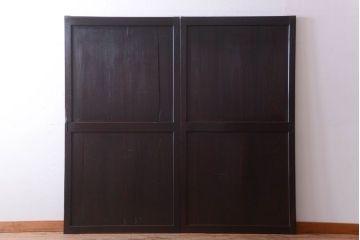 【I様ご成約済み・ご決済用】古民具・骨董　明治期　古い木味のアンティーク帯戸2枚セット(3)