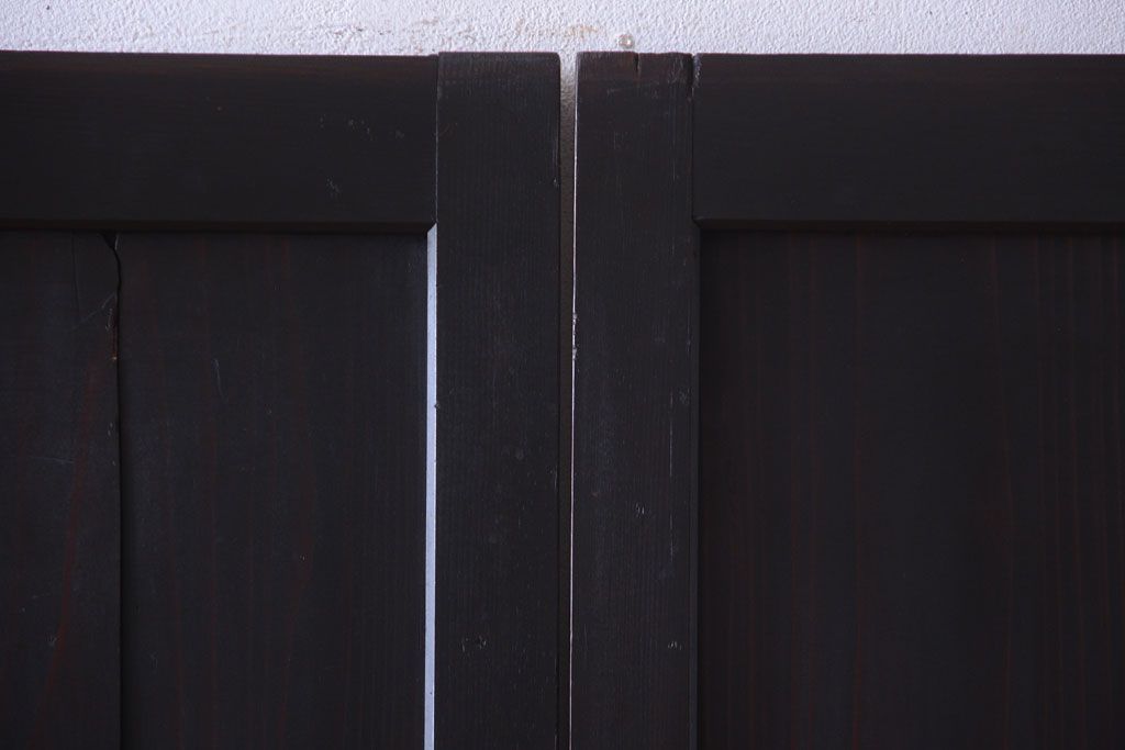 【I様ご成約済み・ご決済用】古民具・骨董　明治期　古い木味のアンティーク帯戸2枚セット(3)