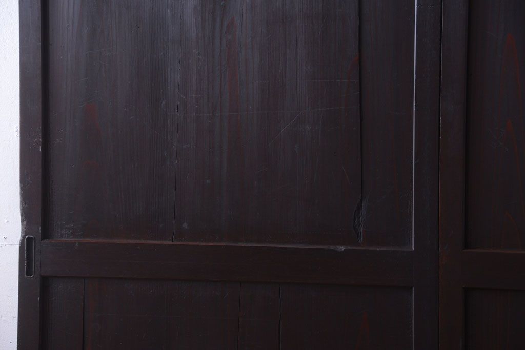 【I様ご成約済み・ご決済用】古民具・骨董　明治期　古い木味のアンティーク帯戸2枚セット(3)