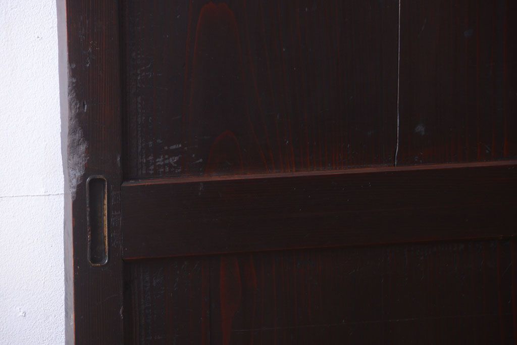 【I様ご成約済み・ご決済用】古民具・骨董　明治期　古い木味のアンティーク帯戸2枚セット(3)