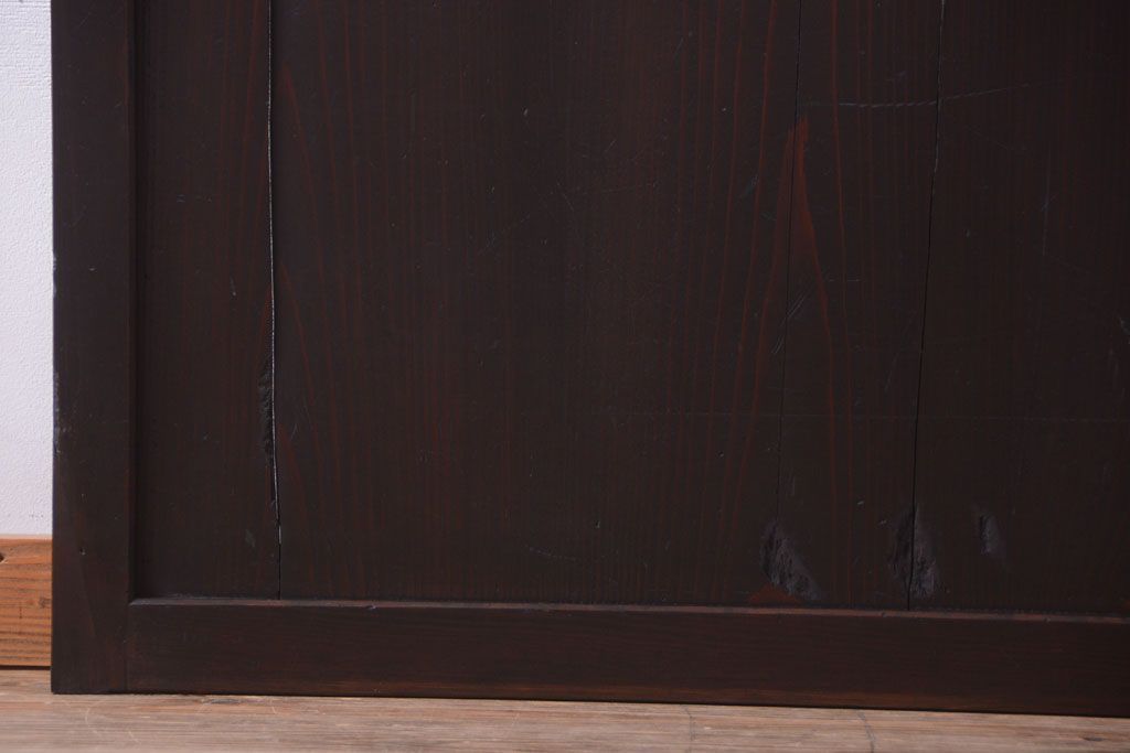 【I様ご成約済み・ご決済用】古民具・骨董　明治期　古い木味のアンティーク帯戸2枚セット(3)