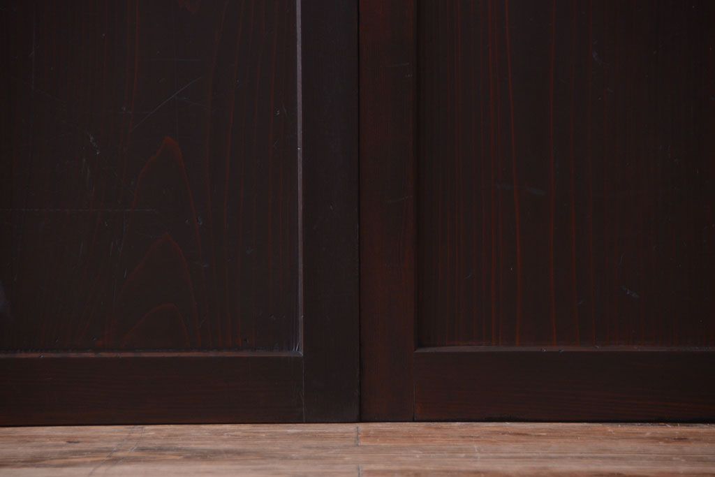 【I様ご成約済み・ご決済用】古民具・骨董　明治期　古い木味のアンティーク帯戸2枚セット(3)