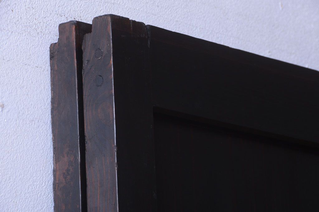 【I様ご成約済み・ご決済用】古民具・骨董　明治期　古い木味のアンティーク帯戸2枚セット(3)