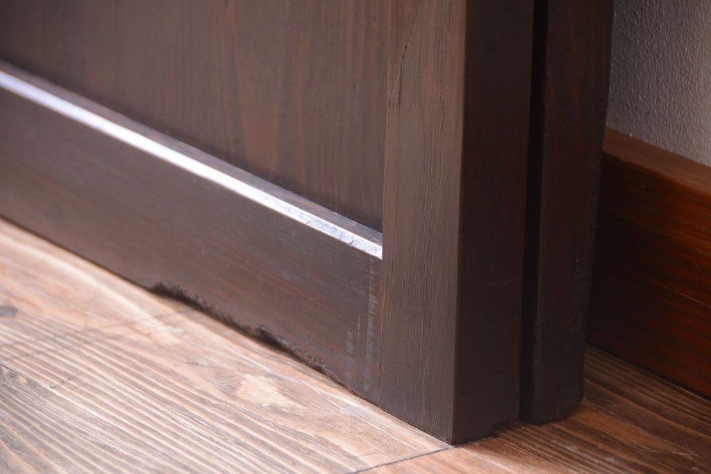 【I様ご成約済み・ご決済用】古民具・骨董　明治期　古い木味のアンティーク帯戸2枚セット(3)