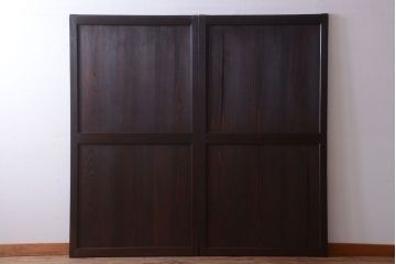 【I様ご成約済み・ご決済用】古民具・骨董　明治期　古い木味のアンティーク帯戸2枚セット(3)