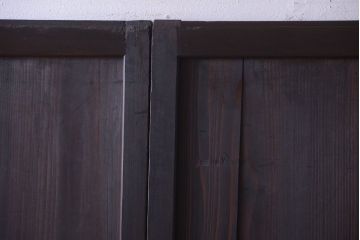 【I様ご成約済み・ご決済用】古民具・骨董　明治期　古い木味のアンティーク帯戸2枚セット(3)