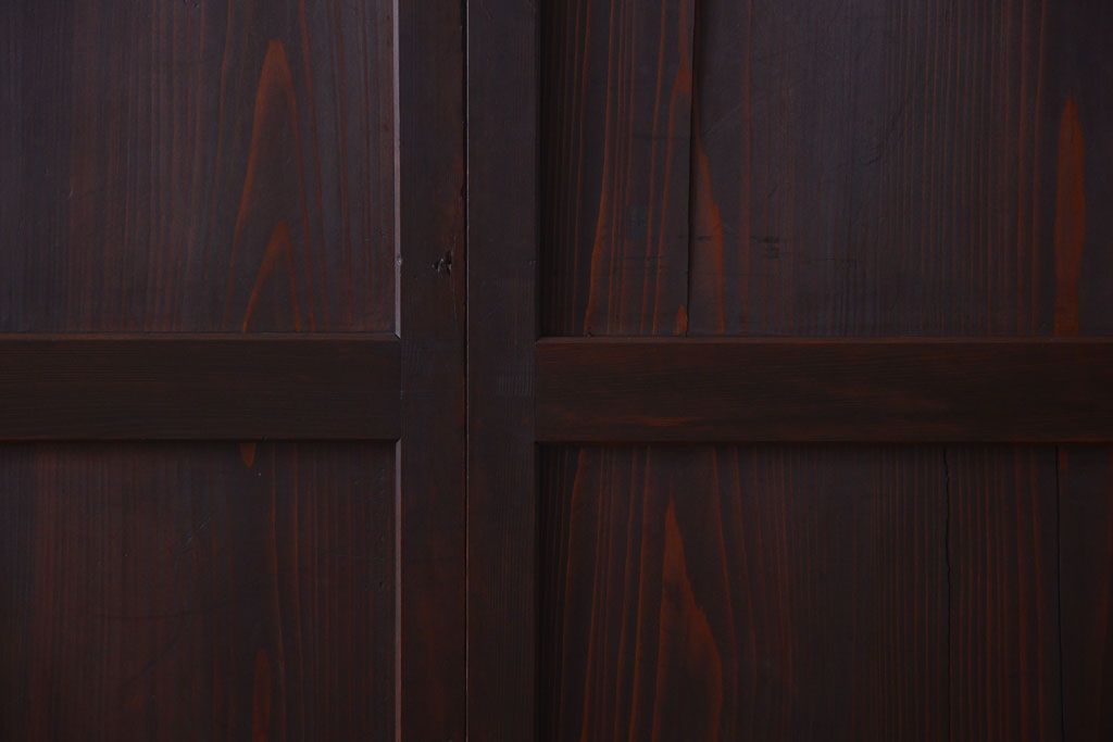 【I様ご成約済み・ご決済用】古民具・骨董　明治期　古い木味のアンティーク帯戸2枚セット(3)