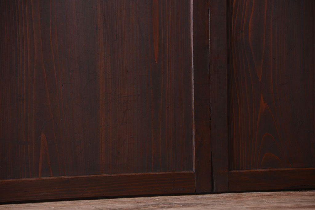 【I様ご成約済み・ご決済用】古民具・骨董　明治期　古い木味のアンティーク帯戸2枚セット(3)