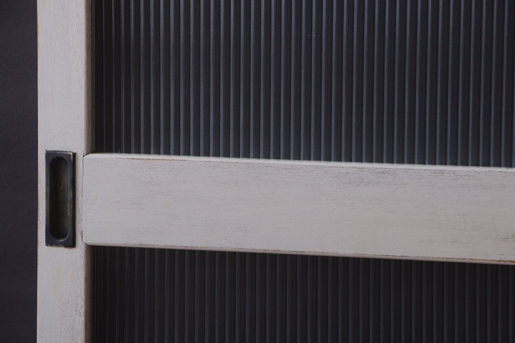 アンティークペイント　モールガラス戸2枚セット