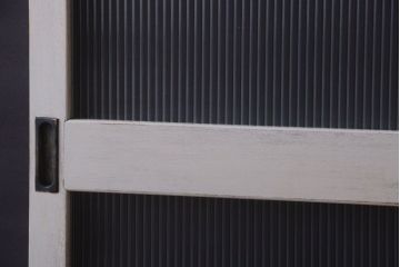 アンティークペイント　モールガラス戸2枚セット