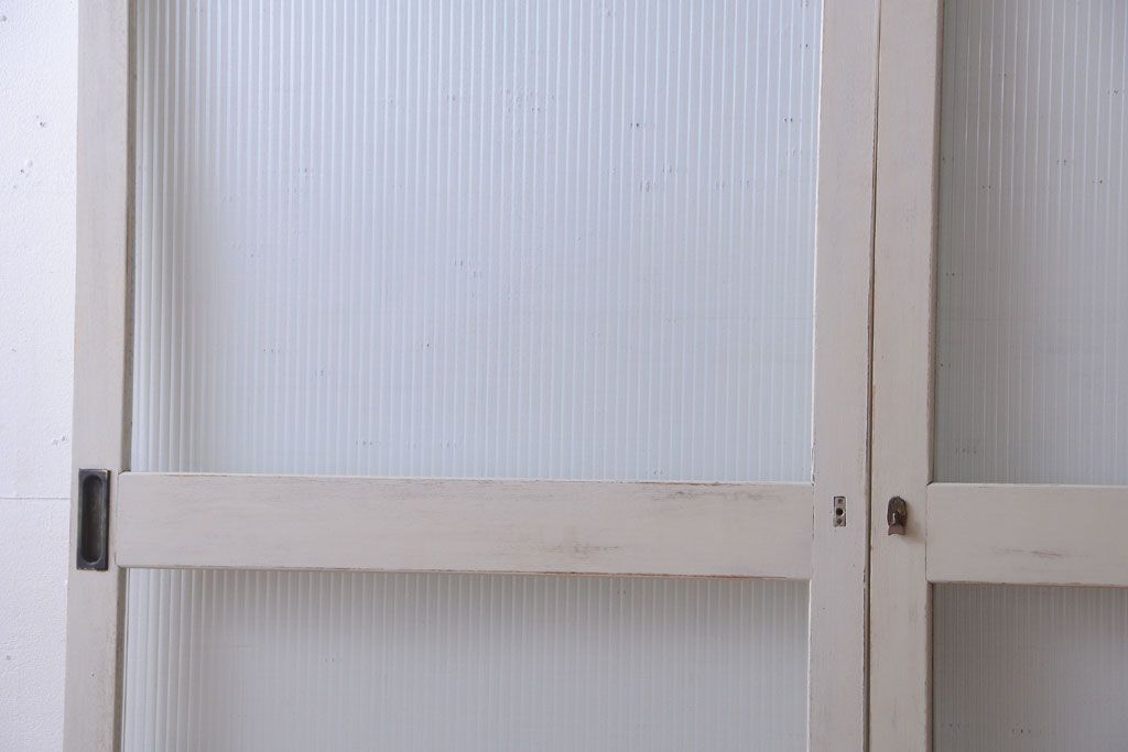 アンティークペイント　モールガラス戸2枚セット