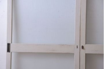 アンティークペイント　モールガラス戸2枚セット