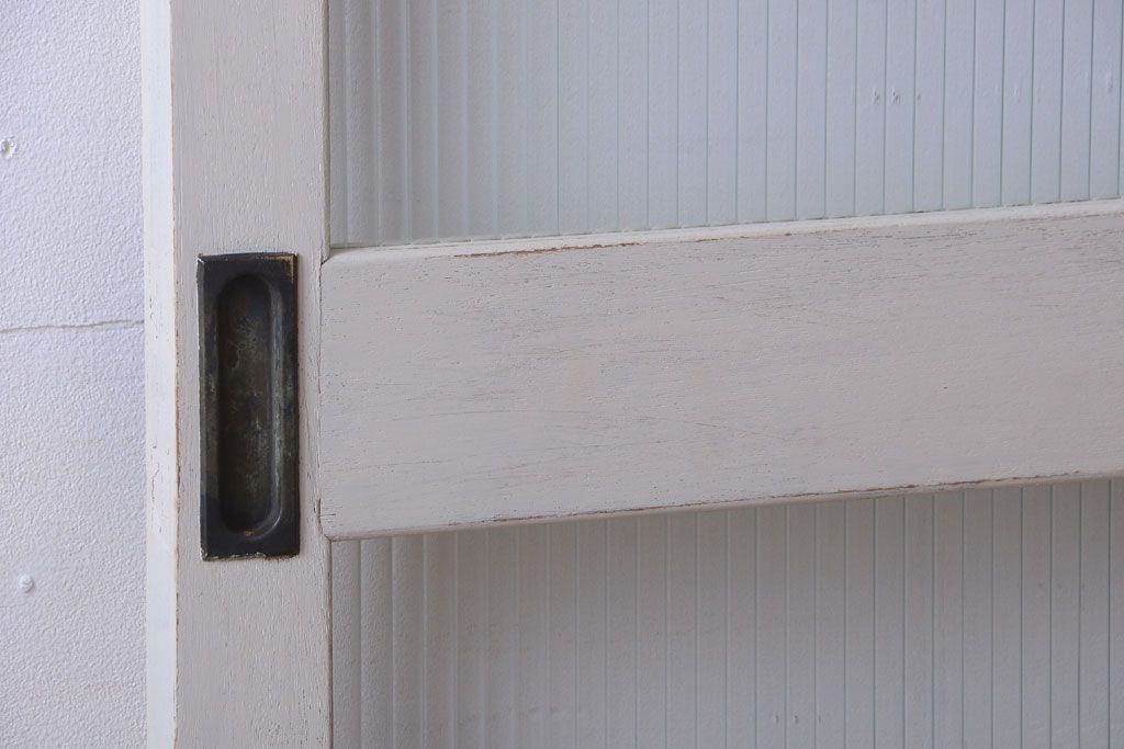 アンティークペイント　モールガラス戸2枚セット