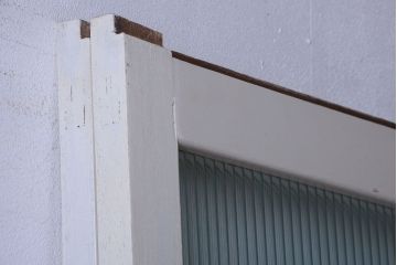 アンティークペイント　モールガラス戸2枚セット