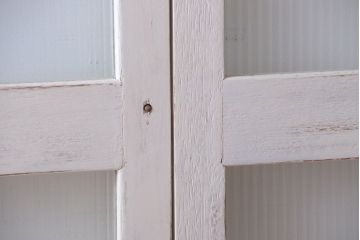 アンティークペイント　モールガラス戸2枚セット