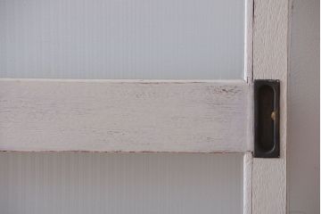 アンティークペイント　モールガラス戸2枚セット