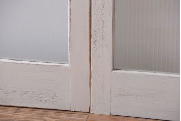アンティークペイント　モールガラス戸2枚セット
