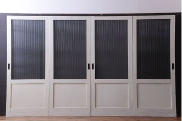 アンティークペイント　モールガラス戸4枚セット(2)