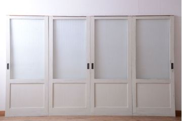 アンティークペイント　モールガラス戸4枚セット(2)