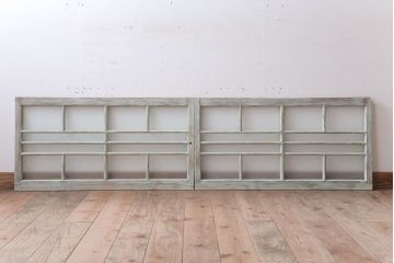 アンティークペイント　レトロでかわいいガラス戸2枚セット(窓)(1)