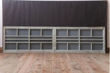 アンティークペイント　レトロでかわいいガラス戸2枚セット(窓)(1)